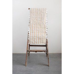 Natural & Mustard Woven Cotton Tufted Table Runner